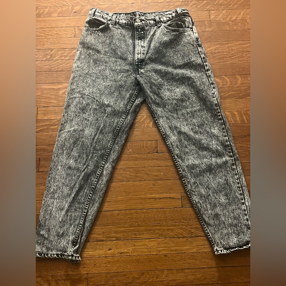 Vintage Levi's Black Acid Wash Relaxed  Jeans size 36 30 rare